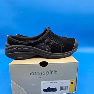 Easy Spirit ES7 Tipper Black Suede Slip On Mule Clog Comfort Shoes Size‎ 8
